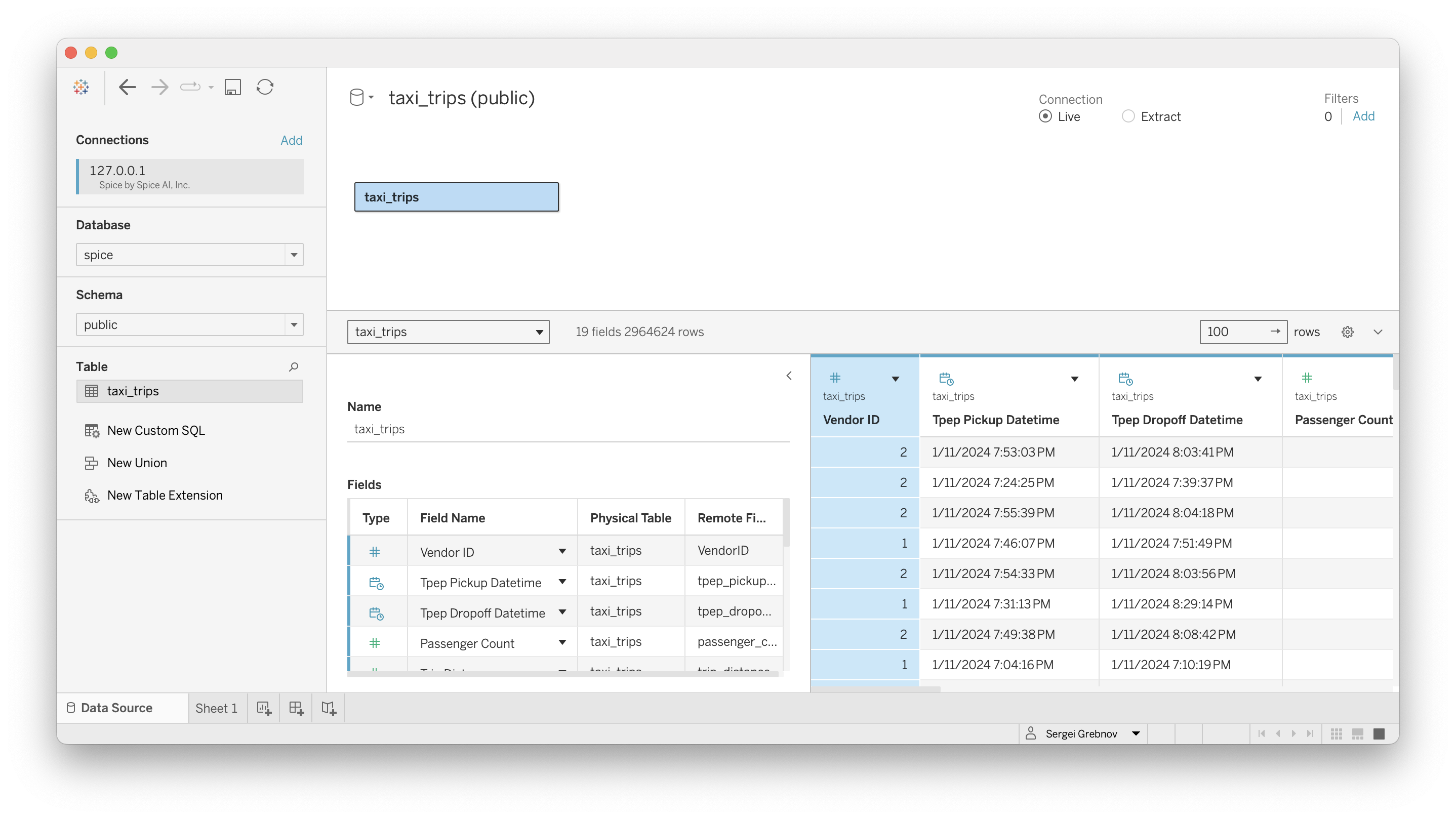 Spice Tableau Example
